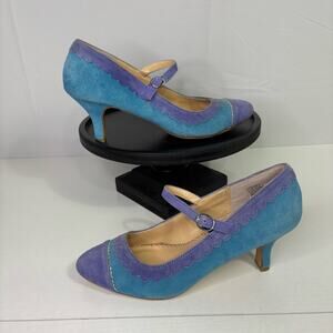 Rara Avis Purple and Blue Iridescent Mary Jane Heels Size 7
